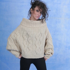Hand Knitted Pullover, Loose Knit, Japanese Clothing, Women Sweater Pullover, Avant Garde Clothing, Boho Winter Clothing, Loose, Knitwear