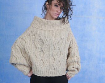 Hand Knitted Pullover, Loose Knit, Japanese Clothing, Women Sweater Pullover, Avant Garde Clothing, Boho Winter Clothing, Loose, Knitwear