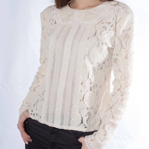Lace Top, White Blouse, Edwardian Blouse, Women Top, Cotton Blouse, Elegant White Top, Long Sleeve Top, Wedding Top, Plus Size Blouse, Top