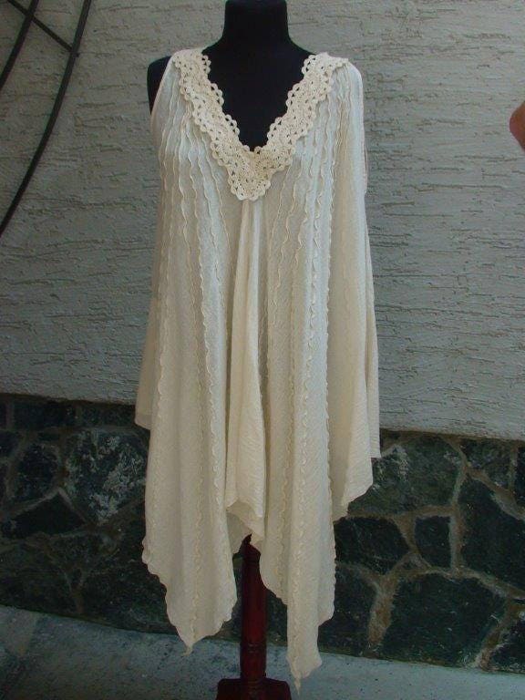 Women White Tunic, Plus Size Wedding Dress, Greece Dress, Boho