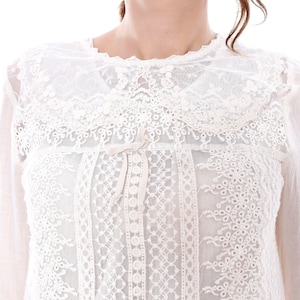 Crochet Blouse, White Blouse, Lace Blouse, Edwardian Clothing, Plus Size Blouse, Cotton Blouse, Lace Clothing, Festival Blouse, Party Blouse
