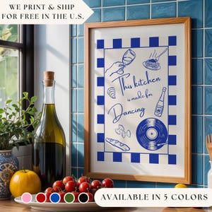 Retro Kitchen Decor Wall Art This Kitchen is Made for Dancing Print Vintage Kitchen Sign for Home Fun Kitchen Quote Wall Decor