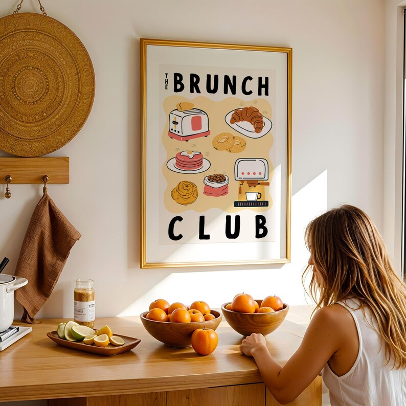 Brunch Wall Art Cafe Display Breakfast Room Wall Decor Kitchen Print ...