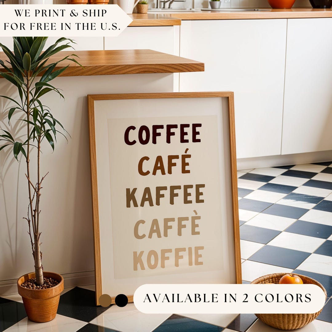 kitchen print, coffee & cake | kitchen prints, wall... Coffee Breakfast Wall Art Print Kitchen Wall Decor Bistro Kitchen Decor ...
