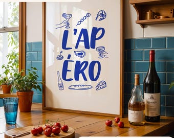 French Kitchen Print Wine Bar Wall Decor Bistro Kitchen Sign Cocktail Wall Art French Wine Print Home Bar Gift Restaurant Wall Print Art