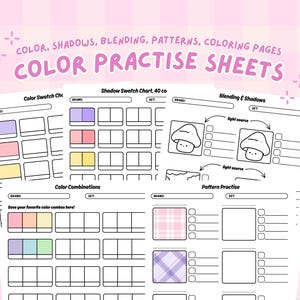 Color Swatch Chart Printable: Alcohol Marker & Procreate Practice (Digital Download)