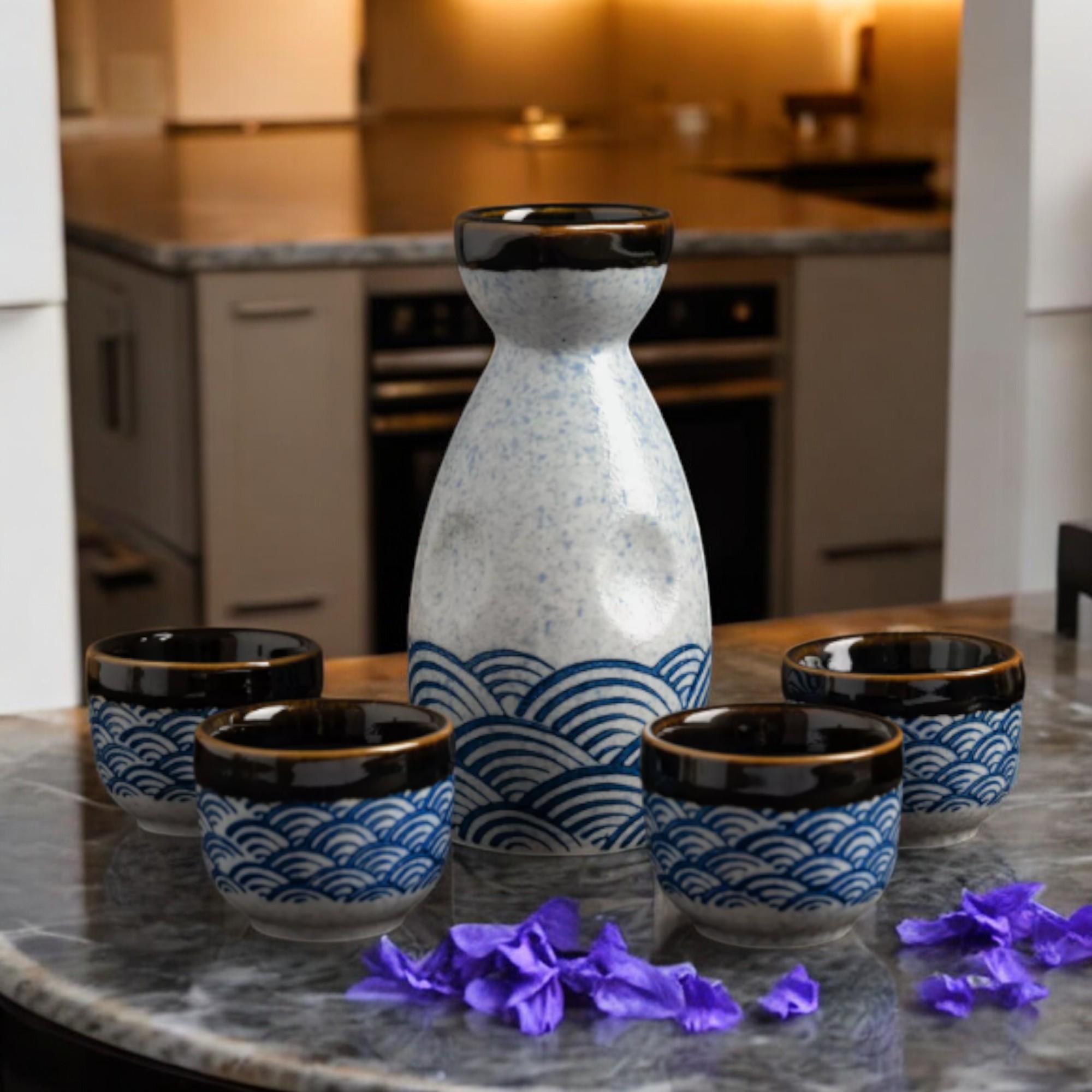 魚の絵柄 陶器製 花瓶