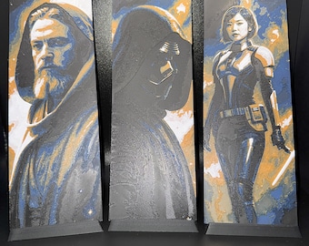 Star Wars 3D Printed Bookmarks – Kylo Ren, Sabine Wren, Obi-Wan (Set of 3)