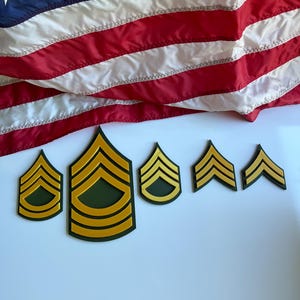 Army Rank Display – E-4 to E-9 | Military Gift | Promotion, Retirement & Shadow Box Display