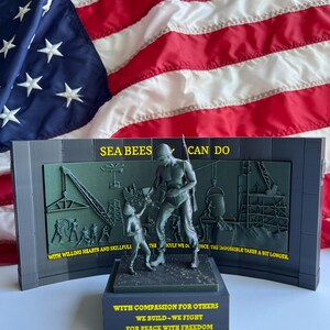 Seabee | Navy Seabee | 3D Seabee Memorial wall | Navy Seabees Memorial |  Military Gift | CB