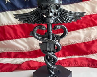 Custom Army 68W Combat Medic Display | Combat Medical Badge Desk Display | Personalized Military Medic Gift with Rank, Name & Years of Servi