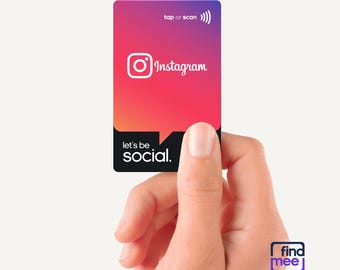 カスタムInstagram NFC名刺、ソーシャルメディア、両面QRコード、カスタム名 - FindMee