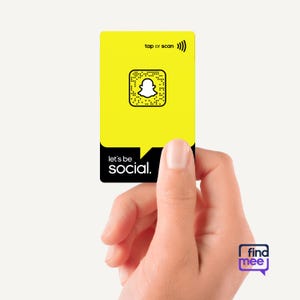 FindMee Snapchat NFC Social Media Card, Double-Sided QR Code, Custom Name