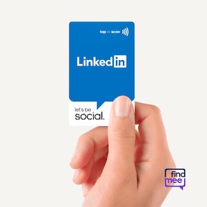 Biglietto da visita NFC LinkedIn personalizzato, social media, networking, codice QR bifacciale - Di FindMee