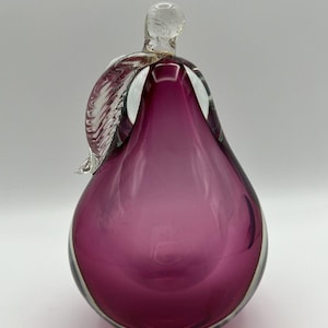 Alfred Barbini Murano Art Glass Pink Pear Bookend Paperweight