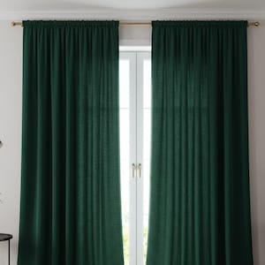 Extra Wide 100% Blackout Linen Curtains, 2 Panel Sets or Single Panel Options, 20 Color and Multiple Pleat Options, Custom Sizes Available