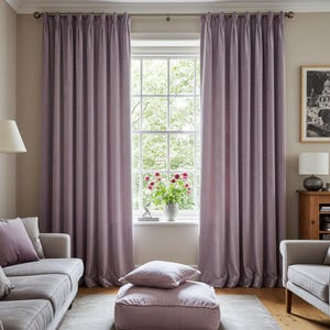 Velvet Curtain Panels for Living Room, Bedroom, 27 Colors, Grommet, Rod pocket, Hook/Ring, Blackout Lined Curtain Panel, Extra Long Curtains