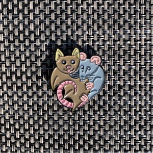 Rat Bat enamel pin