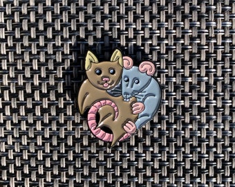 Rat Bat enamel pin