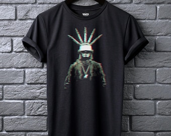 Wireless Priest Cyberpunk Gothic Black Graphic Tee