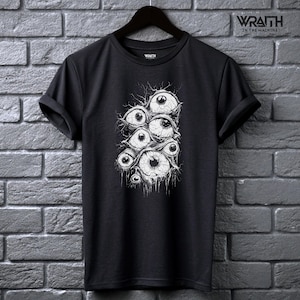 Eyeball Horror Tee // Creepy Eye Monster Shirt // Alt Clothing // Goth Glitchcore Fashion // Weirdcore Graphic Top