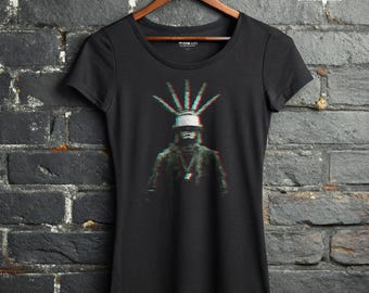 Cyberpunk Priest Womens Gothic Black Graphic Tee