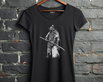 Ghost Shogun Tee Samurai Warrior Shirt Alt Clothing for Women Gothic Ronin Aesthetic