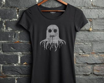 Glitched Ghost Tee Lo-Fi Spirit Shirt Alt Clothing for Women Analog Hauntcore Aesthetic