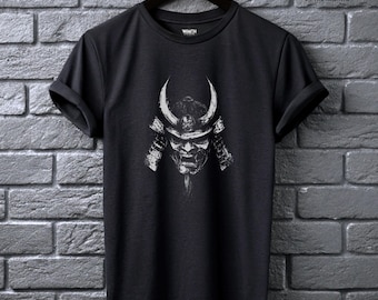 Shogun Tee Samurai Mask Shirt Alt Clothing for Men Dark Feudal Aesthetic