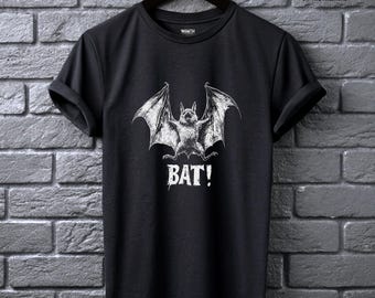 BAT! Tee Vampire Bat Shirt Alt Clothing for Men Horror Punk Graphic