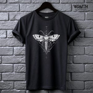 Sacred Death Moth Tee // Occult Insect Shirt // Alt Clothing for Men // Gothic Symbolic Aesthetic