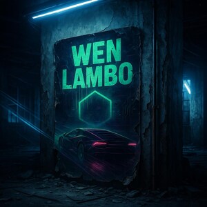 WEN LAMBO - Poster crittografico retro-futuristico anni '80