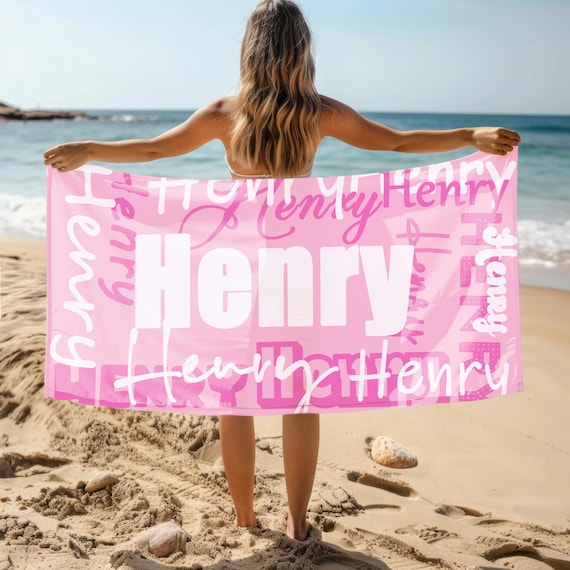 Personalized Girls Beach Towel: Custom Name, Quick-Dry Fabric