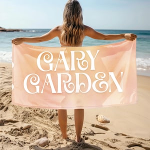 Personalized Beach Towel with Name – Custom Summer Gift for Kids or Adults