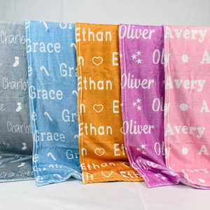 Couverture personnalisée pour bébé, couverture avec prénom personnalisé pour nouveau-né, cadeau de baby shower, cadeau d&#39;anniversaire