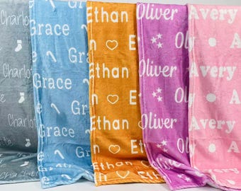 Personalized Baby Blanket, Custom Name, Ultra-Soft Polyester