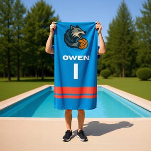 Personalized Basketball Beach Towel – Custom Team Gift for Coaches, Schools & Players