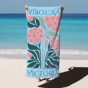 Custom Name Beach Towel – Poolside Gift for Teen Girls, Summer Camp Must-Have, Personalized Touch