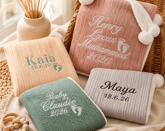 Personalized Baby Blanket, Custom Baby Blanket, Nursery Bedding Decor, Newborn Girl Gift