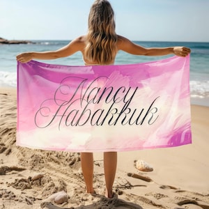 Personalized Beach Towel Custom Name Gift – Lightweight Summer Towel