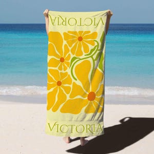 Personalized Beach Towel for Her – Name Customization, Great Gift for Summer Trips or Bridal Parties