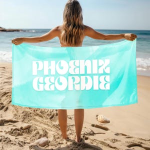Personalized Beach Towel Baby Kids Toddler – Soft Lightweight Bath Towel