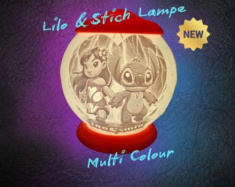 Lilo & Stitch 3D Engraved Lamp – Digital File | Lamp | Lithophane | Lamp kit 001