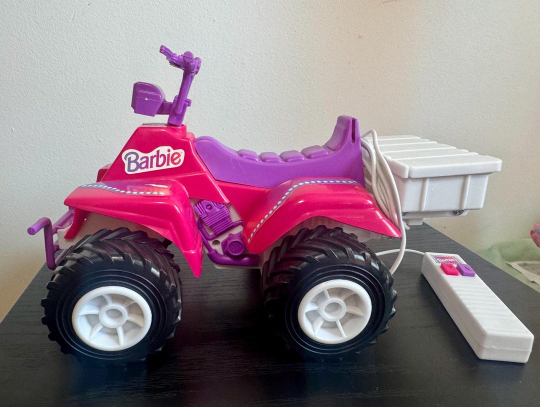 Barbie (1997) ‘sun Rider’ Battery Power ATV - Remote Control, Tethered ...