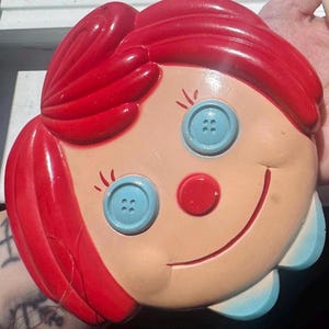 Targa da parete vintage anni '70 di Raggedy Ann - Gesso decorativo da appendere, stile retrò, nostalgia