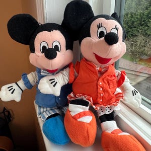 PAIR - Disney ‘Mouseketoys’ Quartet Mickey & Minnie Mouse - 8" Bean Bag Plush Figures image 2