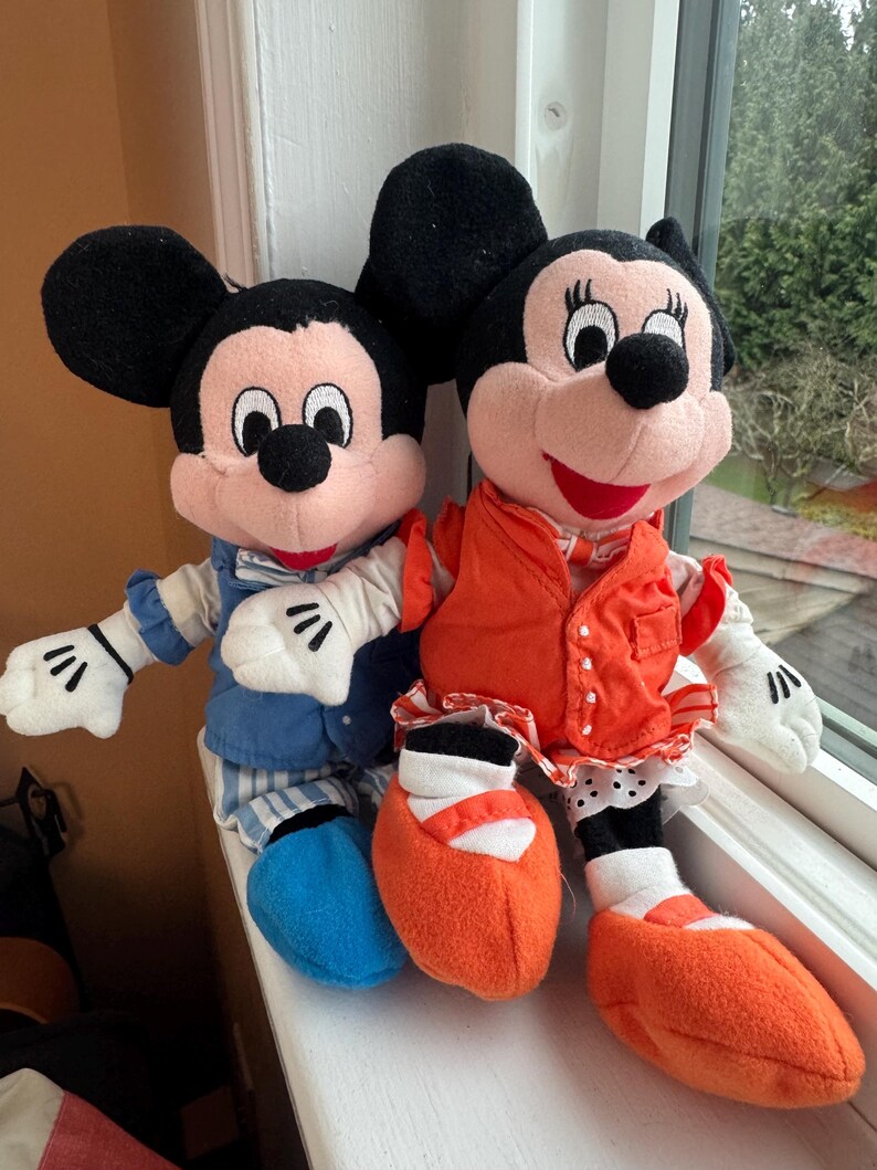PAIR - Disney ‘Mouseketoys’ Quartet Mickey & Minnie Mouse - 8" Bean Bag Plush Figures image 2
