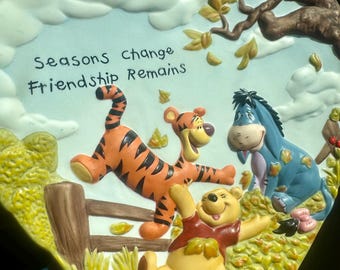 Winnie The Pooh Heart Wall Plate Hanging - The Bradford Exchange - Friendship Remains - Where the Heart Is Collection - Disney Collectible