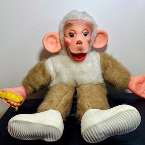 Stuffed monkey with rubber face - Etsy 日本