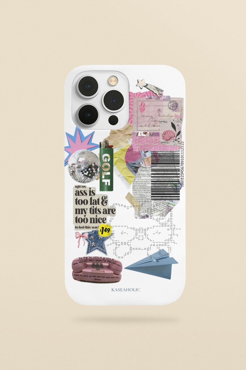 White Y2k aesthetic cute phone case with chic pink hello kitty print and trendy coquette vintage design magsafe iPhone case 16,15,14,13 image 4